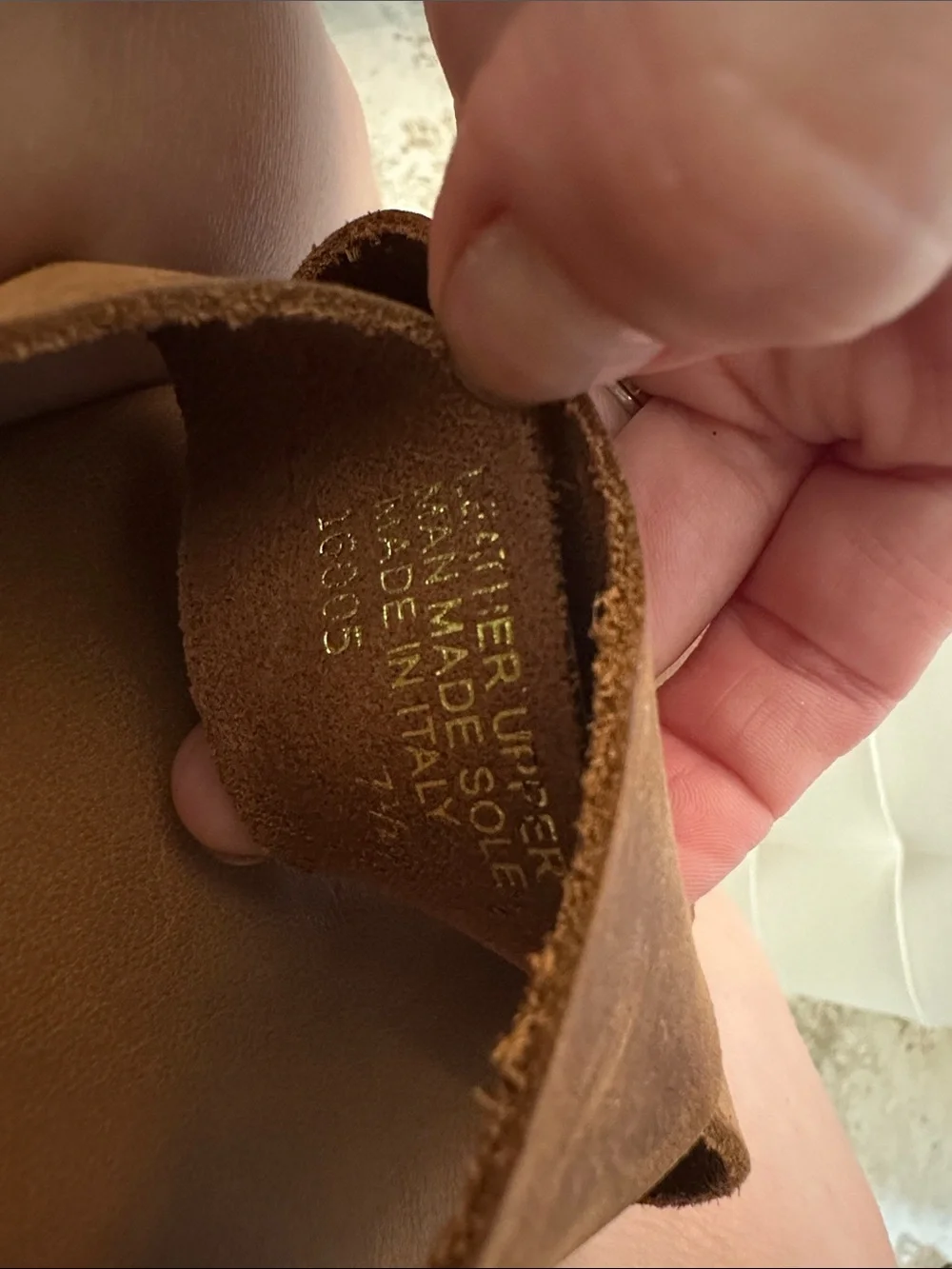 Women's Suede Brown leather Platform Sandals with Ankle Strap and brass studs